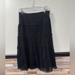 Star City Black Tiered A-Line Skirt Size 5 Y2K